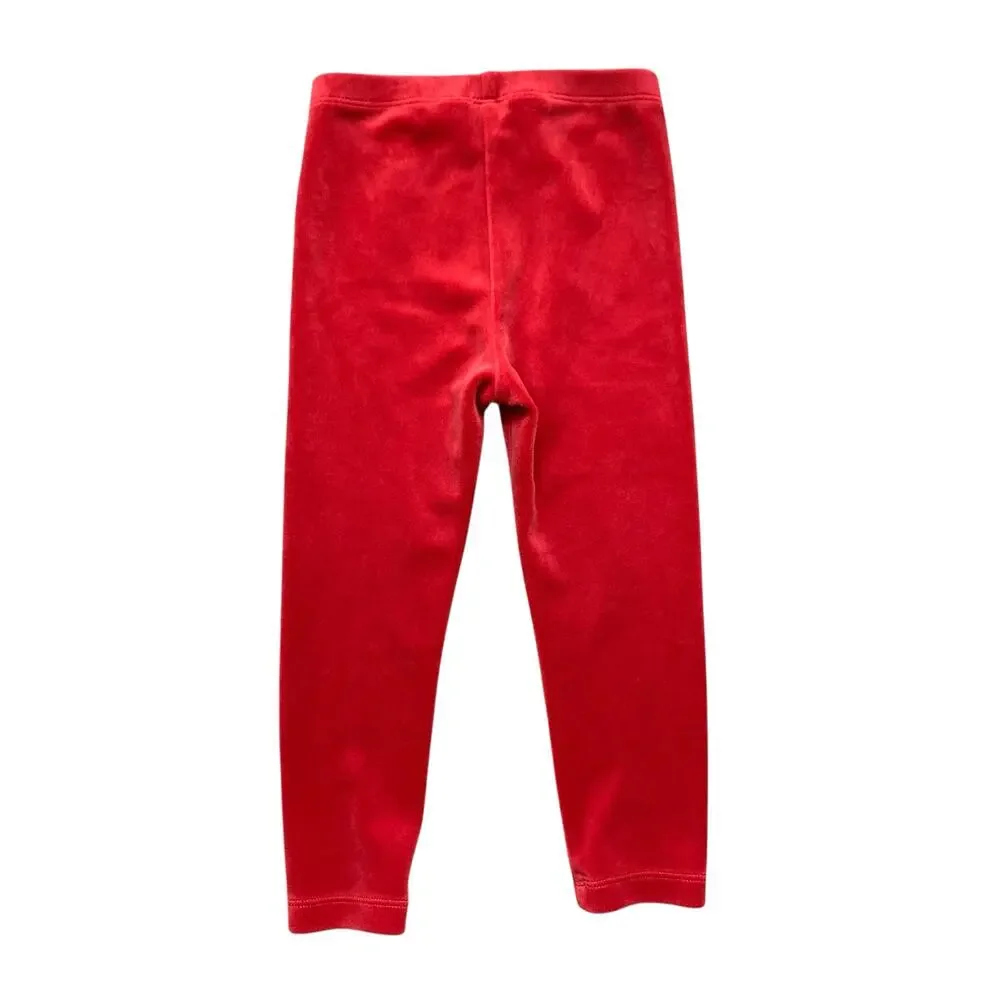 Tea Collection Red Velour Leggings